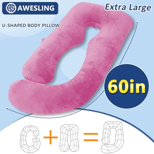 AS AWESLING Shredded Memory Foam U Shaped Maternity Pillow with Cover — view 5