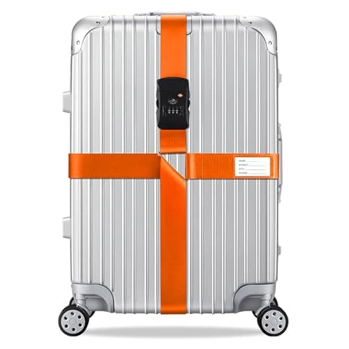 Veki Cross Luggage Straps Set TSA Approved with Lock, Orange, 1pc — view 2