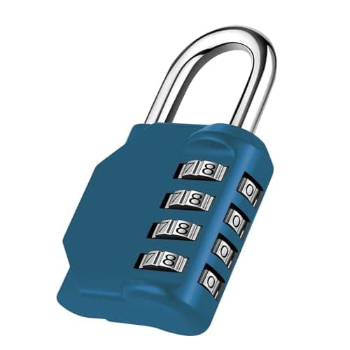 NAGE 4 Digit Combination Padlock, Coded Lock for Indoor (Peacock Blue)