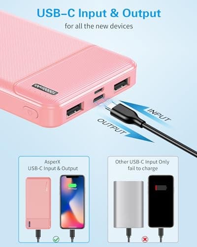 AsperX 2-Pack Power Bank Portable Charger Fast Charging 10000mAh — view 3