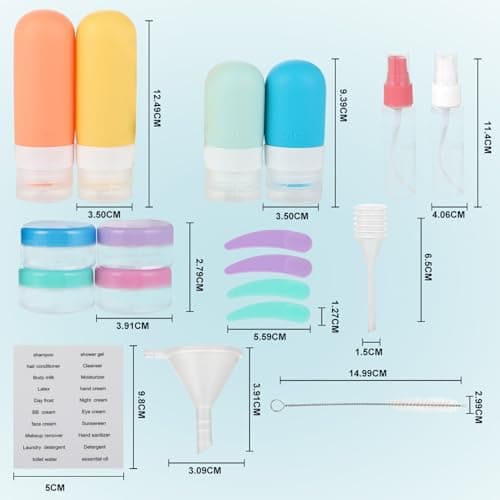 18 Pcs Travel Bottles Set Leakproof Silicone Containers Bag — view 2