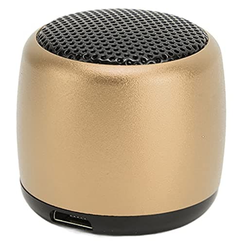 Culnflun 1 Pack Bluetooth Speaker Heavy Subwoofer Portable Wireless Speaker, Metal Compact Travel Speaker for Phone Tablet PC (Gold)