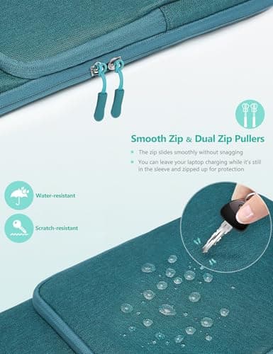 HYZUO 15-16 Inch Laptop Case Sleeve for MacBook Pro 16 M5, Dark Green — view 6