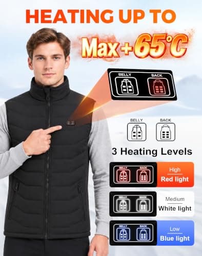 CKARTIC Heated Gilet for Men with 10000mAh Power Bank Heated Vest Men L — view 4