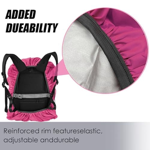 LICQIC Waterproof Rain Cover for Backpack, S (30-40L), Pink — view 6