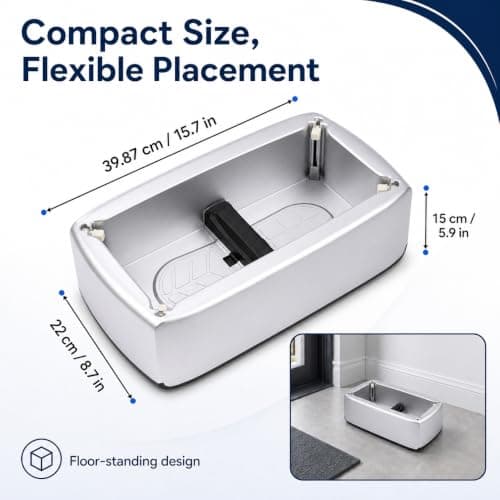 Automatic Shoe Cover Dispenser, Portable Shoe Cover Machine, Silver — view 2