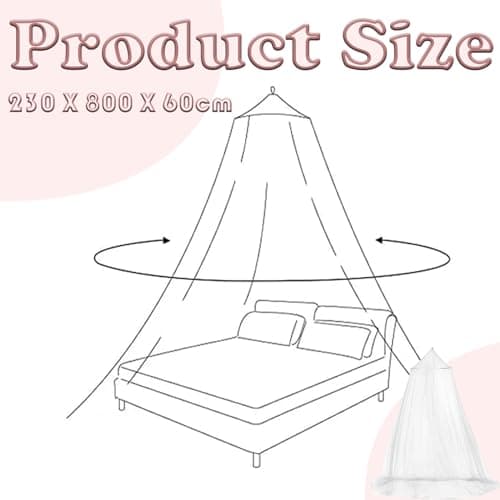 Mosquito Net Dome Tent - White, Single & Double Bed Sizes - Hanging Net for Outdoor & Bedroom Use — view 2