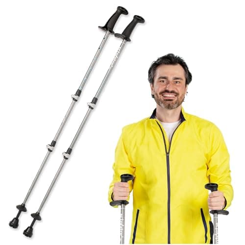 Urban Poling ACTIVATOR2 Dark Grey/Cyan, 1 Pair - For Users up to 6 Feet - Lightweight Aluminium Nordic Walking Poles - Foldable & Adjustable Hiking Gear - Handle