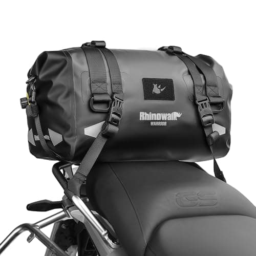 Rhinowalk Motorcycle Saddle Bag 20L – Compact Waterproof Tail Pack with Roll-Top Magnetic Closure, Backpack Convertible