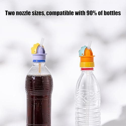 2Pcs Water Bottle Straw Caps, Water Bottle Straw Adapter with Universal Portable Leak-Proof Top, Reusable No Spill Beverage Twist Cover Lid for Travel, Camping, Outdoor and Nursery — view 5