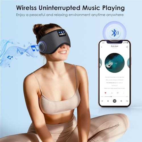 MUSICOZY Cooling Sleep Mask Headphones for Hot&Side Sleepers, 100% Blackout — view 5