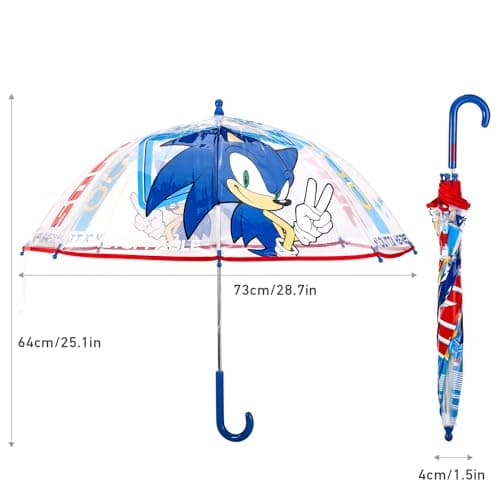 Sonic The Hedgehog Kids Clear Dome Umbrella Transparent See-Through Canopy — view 4