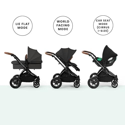 Ickle Bubba Luxe Travel System & Cirrus Car Seat (Black/Charcoal/Tan) — view 4