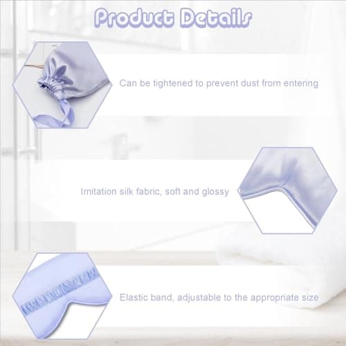 12pcs Purple Spa Sleepover Party Supplies Kit for Girls - 3 Hair Care Headbands, 3 Sleep Masks, 3 Satin Scrunchies, 3 Storage Pouches - Premium Spa & Travel Essentials for Sleepovers, Parties, Daily — view 4