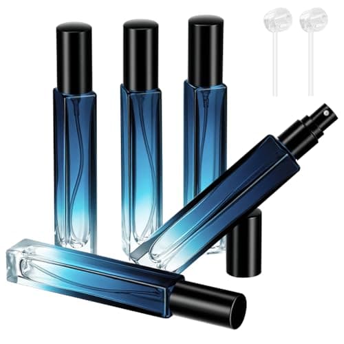 AOOWU Perfume Atomiser Bottles, 5Pcs 10ml Refillable Perfume Atomizer Empty Spray Bottles, Empty Glass Atomiser Spray Bottles, Portable Purse Pocket Handbag Perfume Bottle for Men and Women
