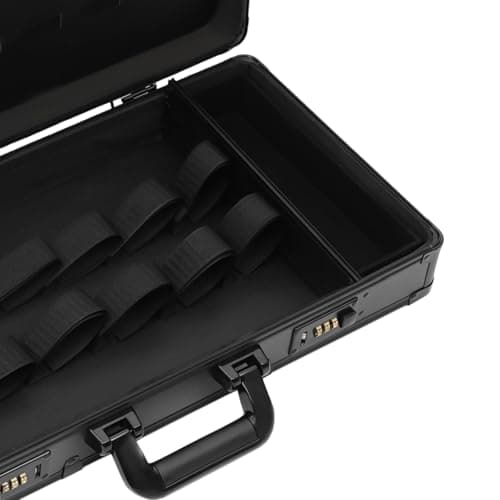 Barber Carrying Case 55 * 27 * 10cm Beauty Professional Tool with Shoulder Strap, Barber Travel Organizer Combination Lock Design Hairdresser Organizer for Storing Hair Styling Tools, Barber Supplies — view 6