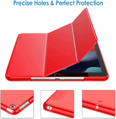 For Apple iPad 10.2 inch 9th/ 8th/ 7th Generation, Smart Magnetic Stand Case, Leather Cover with Magnetic Closure, Anti-Scratch and Lightweight Case (2021/2020/2019) (Red) — view 2