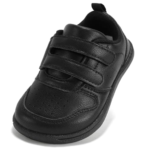 STQ Boys & Girls Toddler Trainers, Barefoot Shoes Kids, All Black Size 5