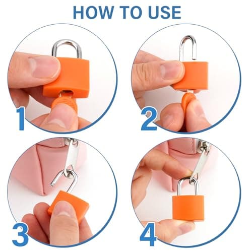 6 Pack Multicolor Luggage Locks Suitcase Locks with Keys, Small Padlocks Travel Padlocks for Luggage Bag School Gym Lockers Laptop Bag — view 4
