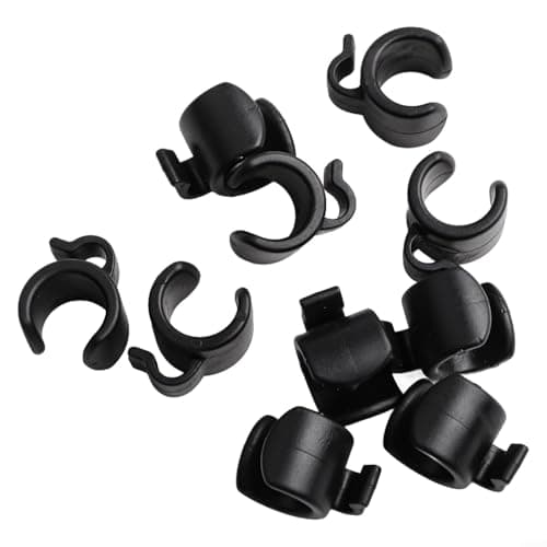 10-Pack ABS Mic Cable Clips for Tripod Stand Black(20mm) — view 2