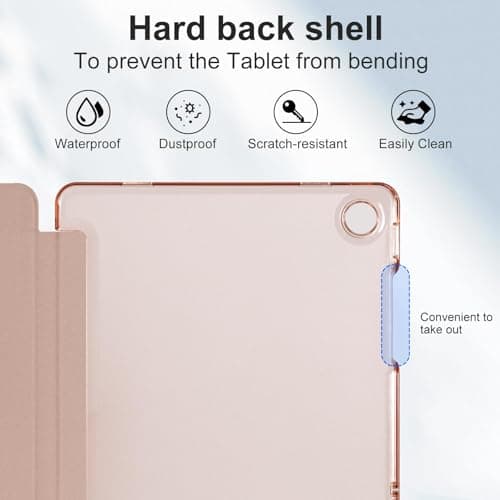 CoBak for Samsung Galaxy Tab A11+ Plus 11 Inch 2025/A9+ Plus 2023 - PU Leather Smart Cover for Tab A11+, Translucent Hard Shell, Multi-Viewing Angles, Rose Gold — view 5