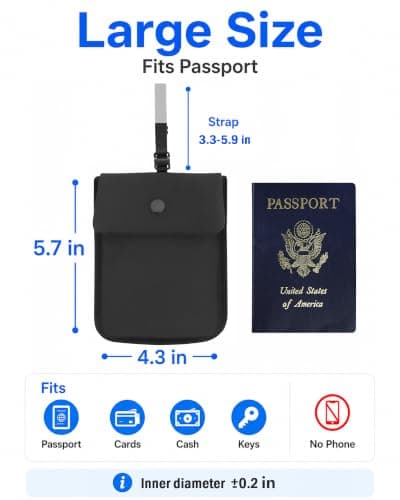 RFID-Blocking Travel Bra Wallet, Hidden Money Pouch with Elastic Strap — view 2