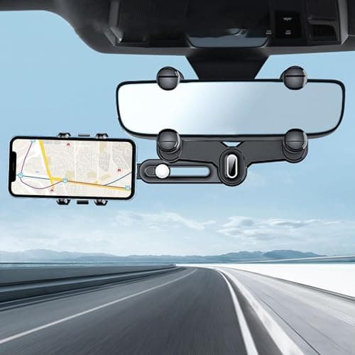Rearview Mirror Phone Holder For Car 360° Rotatable Auto Phone Holder — view 2