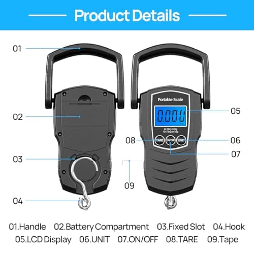 Meilen Luggage Scale, 165lb/75kg Digital Fishing Weigh Scale for Travel — view 2