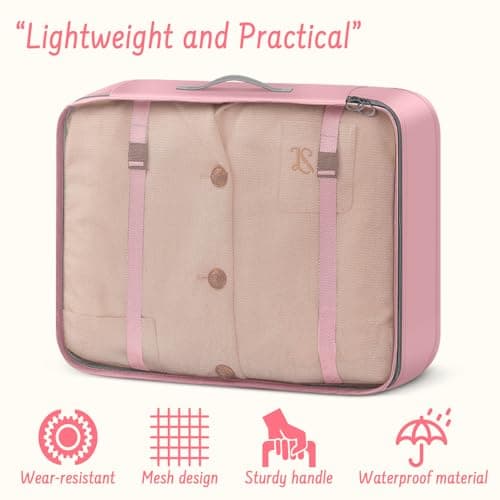 MOFELON 8PCS Packing Cubes for Suitcase, Travel Luggage Organisers for Backpack, Waterproof Suitcase Organiser Bags, Travel Essentials Accessories - pink — view 3