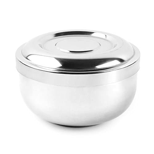 QShave Stainless Steel Shaving Bowl with Lid 4 Inch Diameter Large Deep Size Chrome Plated Shinning Finish Shave Soap Cup Mug — view 5