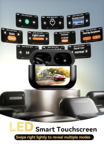 Wireless Earbuds, Smart Touchscreen Ear Buds, Noise Cancelling Headphones — view 2
