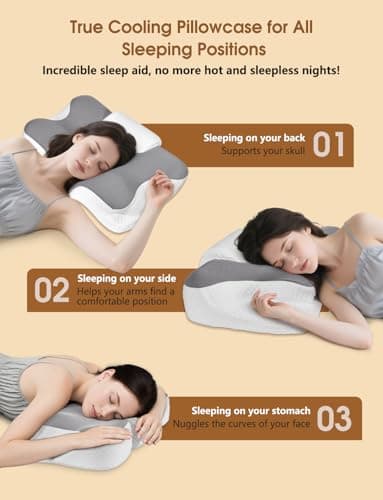 Memory Foam Pillow,Cervical Ergonomic pillow,Soft Sleep&Firm Relax (grey) — view 6