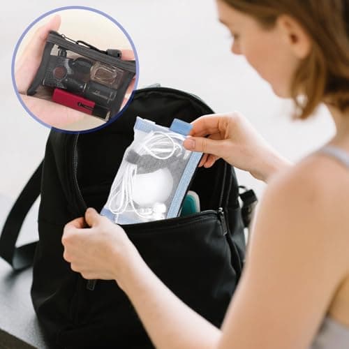 7 Pack Mini Zipper Mesh Bags 4.3" x 3" - Nylon Small Pouches for Travel, Makeup, Jewelry & More in 7 Vibrant Colors — view 4