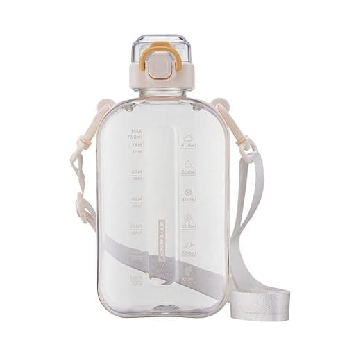 DSYSC Sports Water Bottle 750ml, Leakproof Drinks Bottle, Gym Water Bottle, Waterbottle with Healthy Material for Travel Picnic Camping Hiking (Transparent)