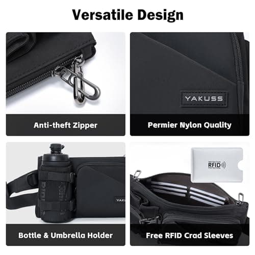 YaKuss Bum Bag for Men, Anti-Theft Waist Bag, Bumbag with Adjustable Belt Crossbody Chest Bag Fanny Pack — view 3
