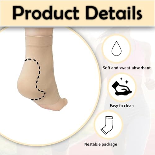 Achilles Tendonitis Socks, Breathable Ankle Compression Socks, Gel Heel Crack Prevention Moisturizing Sock for Tendonitis Bursitis and Dry Cracked Ligament Damage Sprained Relieve Pain (Brown,1 Pair) — view 4