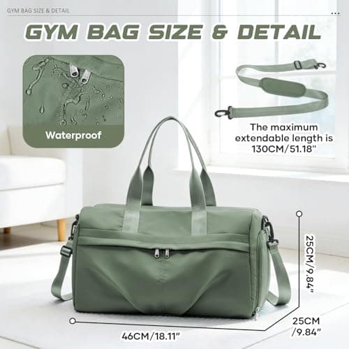 WEPLAN Gym Bag Womens Men Sports Duffle Bag Travel Duffel Bags Weekend — view 2