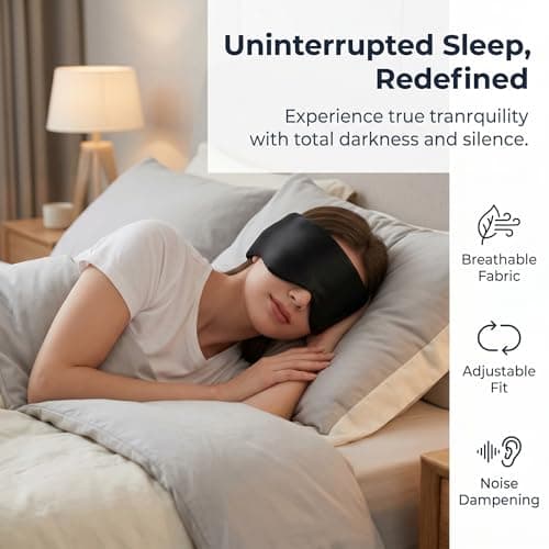 Sleep Mask, Blackout Eye Mask for Sleeping, Adjustable Straps Eyemask — view 6