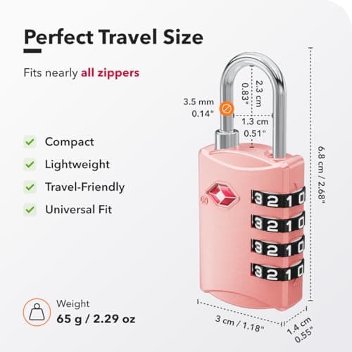 NovLock Suitcase Padlocks, TSA Approved Luggage Locks, Travel Padlocks — view 4