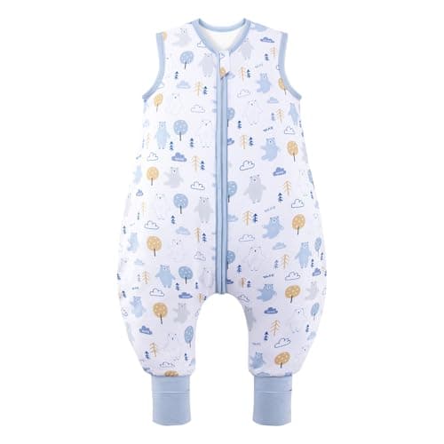 ToyaTec Baby Sleeping Bag with feet Super soft Rayon Made from Bamboo,Children's Bamboo fiber Sleeping Bag 2.5 Tog Autumn Winter Sleeping Blanket(Bear,L)