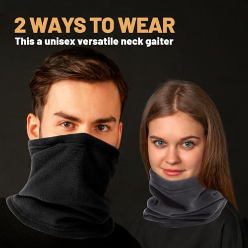 FEIKELUN Winter Snoods for Men Women Neck Warmer Fleece Ski Neck Gaiter — view 6