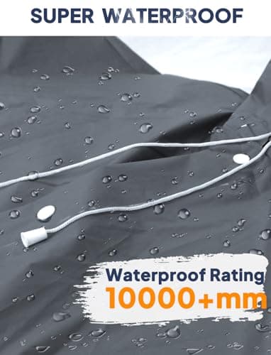 ANYOO Waterproof Rain Poncho 2 Pack Reusable Hooded Raincoats Rain Jacket with Long Sleeves for Women Men Camping, Hiking Travel, Grey, One Size — view 5