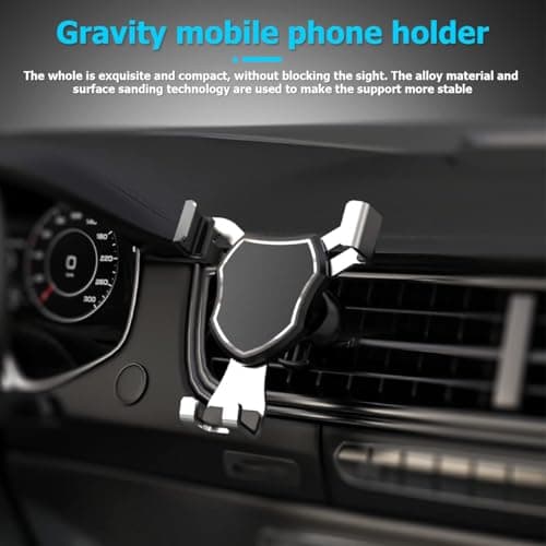 KANDUJIMU Car Phone Holder Mount, Air Vent Hands Free Clip Cradle Universal for Cellphone, Gravity Auto Lock and Thick Case Friendly, Compatible with iPhone 14 13 Pro Max S20 All Smartphones (Black) — view 6