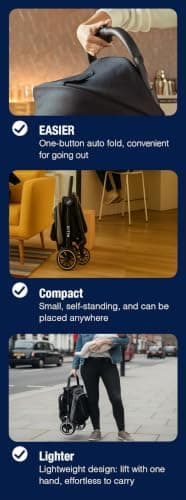 Flick Auto-Fold Stroller, Lightweight Pushchair from Birth to 4 Years 22kg — view 3
