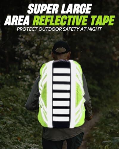 Waterproof Rucksack Rain Cover, Reflective and High Visibility Protector with Adjustable Non-Slip Strap for Hiking, Camping, Cycling & Travel, Comes with Storage Bag — view 4