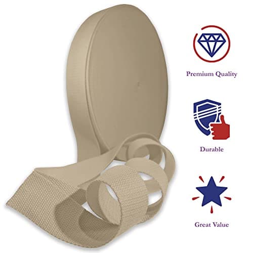 Habercrafts Heavy Duty Webbing Belt Strap Upholstery Cotton Blend 1 Inch for Bag Straps Rucksack Backpacks Luggage Bag Strap Cargo Strapping Belts (Lt Brown/Natural Jute-25mm-3 Meters), CW_5_25MM_3M — view 3