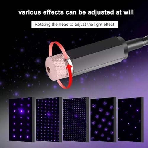 1Pc Blue USB Star Projector, Adjustable Romantic Starry Sky Projector, Portable Atmosphere Decorative Auto Roof Light for Various Occasions, Tools and Home Improvement, Wall Light — view 5
