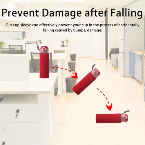 Water Bottle Sleeve Neoprene Pouch for Outdoor Hiking Travel (550ml, Red) — view 4