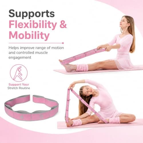 1 PCS Pilates Resistance Band 8 Loop Stretch Exercise Band Pink Adjustable — view 2
