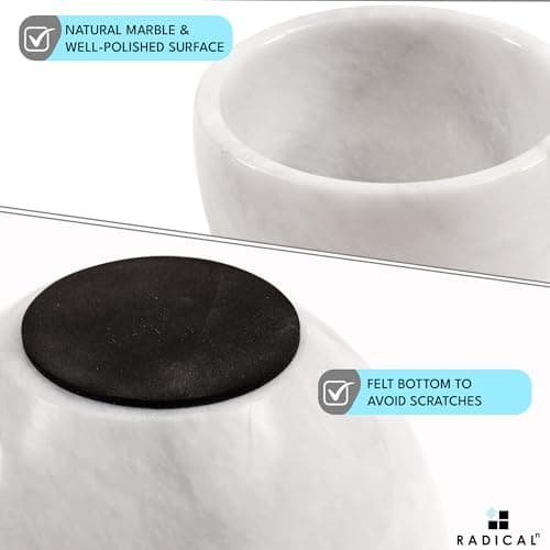 RADICALn Marble Shaving Cream Bowl White Handmade Bathroom Accessories Shaving Kit Bowl - Barber Supplies for Organic Shaving - Ideal for Travel Shaving, Dish Soap & Mens Soap — view 5